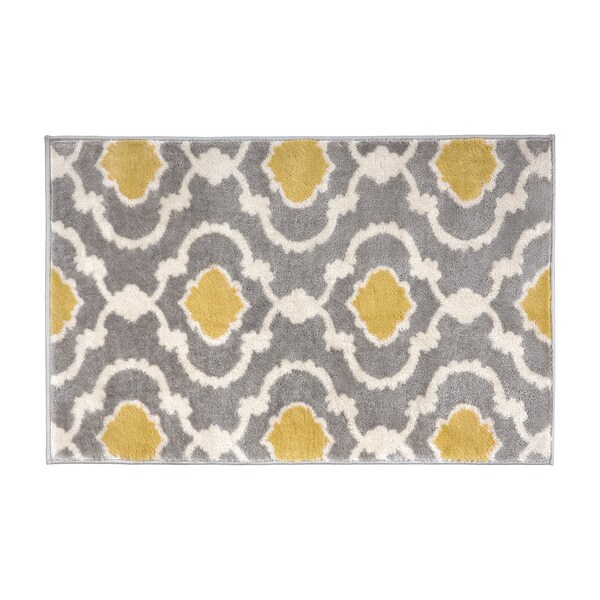 Moroccan Trellis Contemporary Gray/Yellow Area Rug 2' X 3'